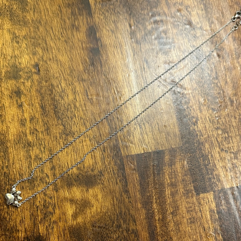 Sterling Silver Paw Print Necklace - Picture 2 of 3